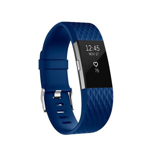 Diamond Pattern Adjustable Sport Watch Band for FITBIT Charge 2, Size: L, 12.5x8.5cm(Blue) - Watch Bands by PMC Jewellery | Online Shopping South Africa | PMC Jewellery | Buy Now Pay Later Mobicred