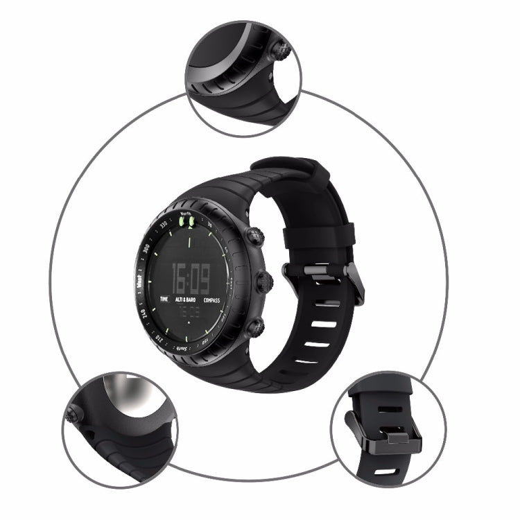 Smart Watch Silicone Watch Band for Suunto Core(Black) -  by PMC TechLife | Online Shopping South Africa | PMC TechLife | Buy Now Pay Later Mobicred