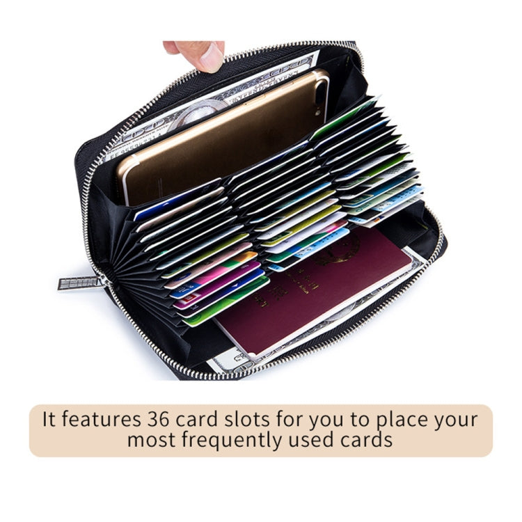 Two-Layer Cowhide Leather Organ Card Holder Multiple-Card RFID Anti-Theft Wallet Bag(Baby Blue) - Antimagnetic RFID Package by PMC Jewellery | Online Shopping South Africa | PMC Jewellery | Buy Now Pay Later Mobicred