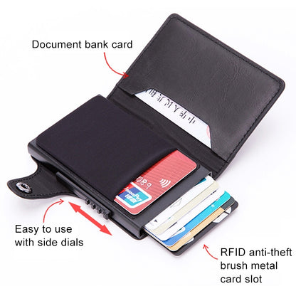 X-51 Automatically Pop-up Card Type Anti-magnetic RFID Anti-theft PU Leather Wallet with Card Slots(Apricot) - Antimagnetic RFID Package by PMC Jewellery | Online Shopping South Africa | PMC Jewellery | Buy Now Pay Later Mobicred