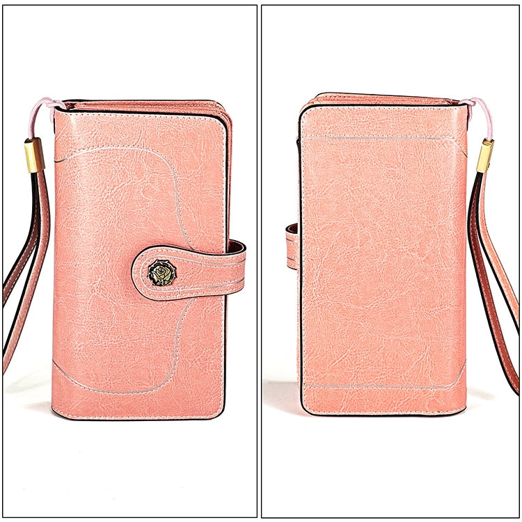 3555 Large Capacity Long Multi-function Anti-magnetic RFID Wallet Clutch for Ladies with Card Slots (Pink) - Antimagnetic RFID Package by PMC Jewellery | Online Shopping South Africa | PMC Jewellery | Buy Now Pay Later Mobicred