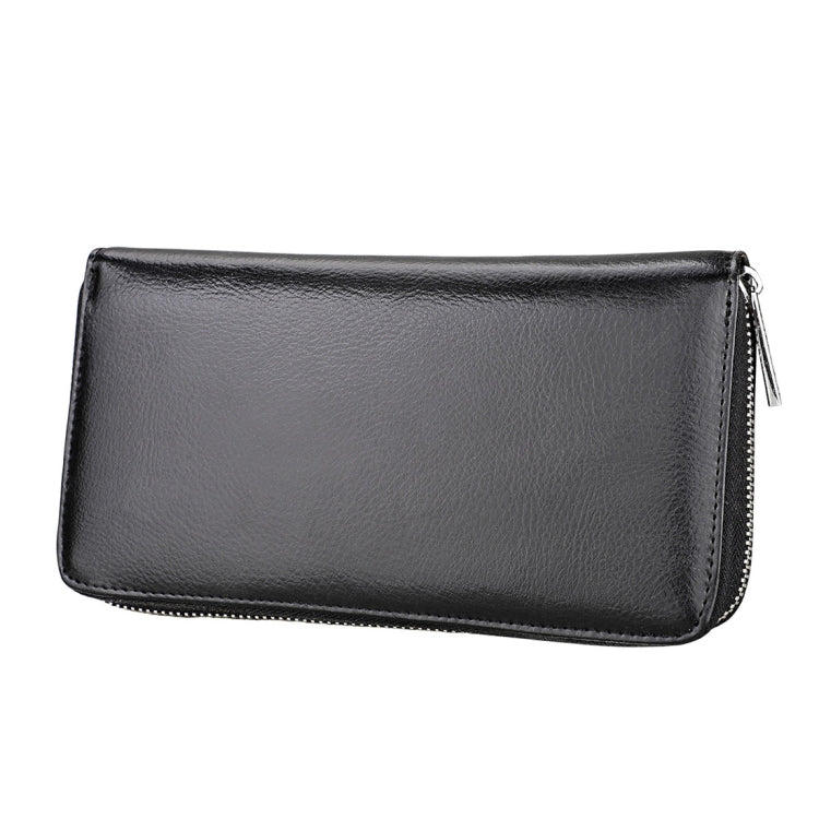 Antimagnetic RFID Large Capacity Long Style Genuine Leather Passport Package / Multifunctional and Many Card Slots Card Package(Black) - free shipping - PMC TechLife - Order now!
