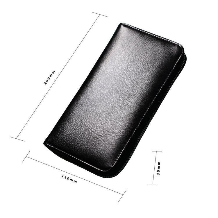 Antimagnetic RFID Large Capacity Long Style Genuine Leather Passport Package / Multifunctional and Many Card Slots Card Package(Black) - free shipping - PMC TechLife - Order now!