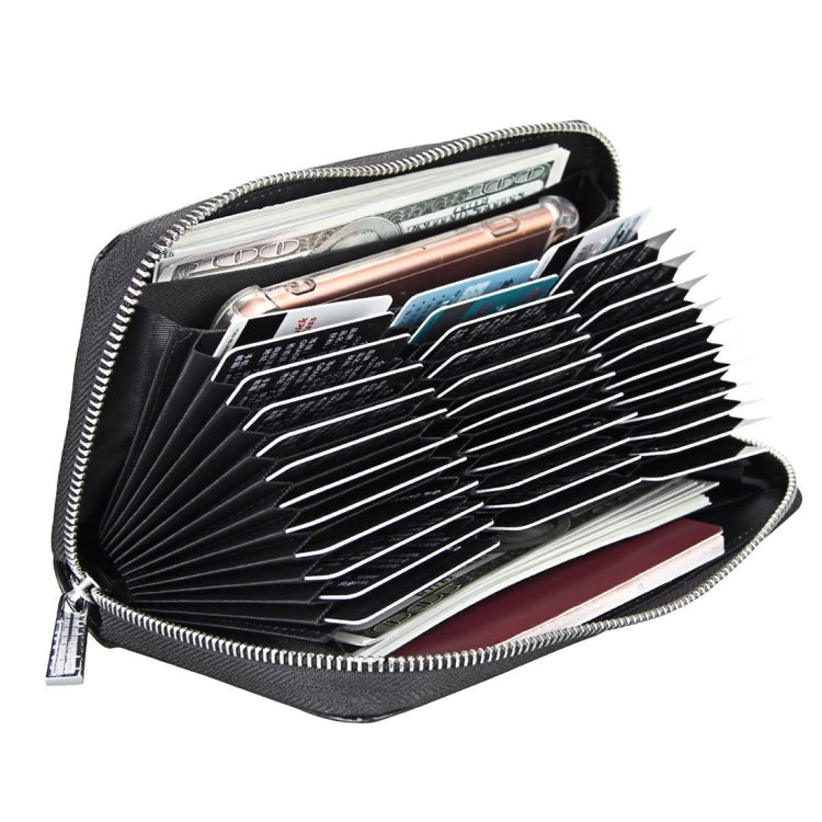 Antimagnetic RFID Large Capacity Long Style Genuine Leather Passport Package / Multifunctional and Many Card Slots Card Package(Black) - free shipping - PMC TechLife - Order now!