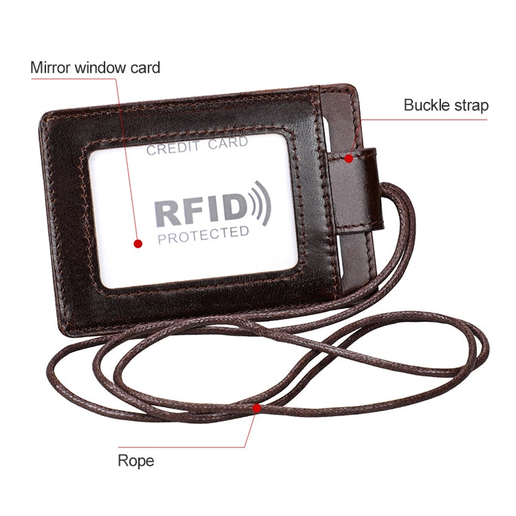 KB153 Antimagnetic RFID Leather Card Holder ID Card Badge with Lanyard(Red) - Antimagnetic RFID Package by PMC Jewellery | Online Shopping South Africa | PMC Jewellery | Buy Now Pay Later Mobicred