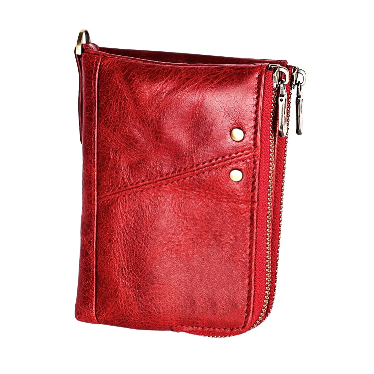 3533 Antimagnetic RFID Top-grain Leather Crazy Horse Texture Men Business Leisure Wallet (Red) - Antimagnetic RFID Package by PMC Jewellery | Online Shopping South Africa | PMC Jewellery | Buy Now Pay Later Mobicred