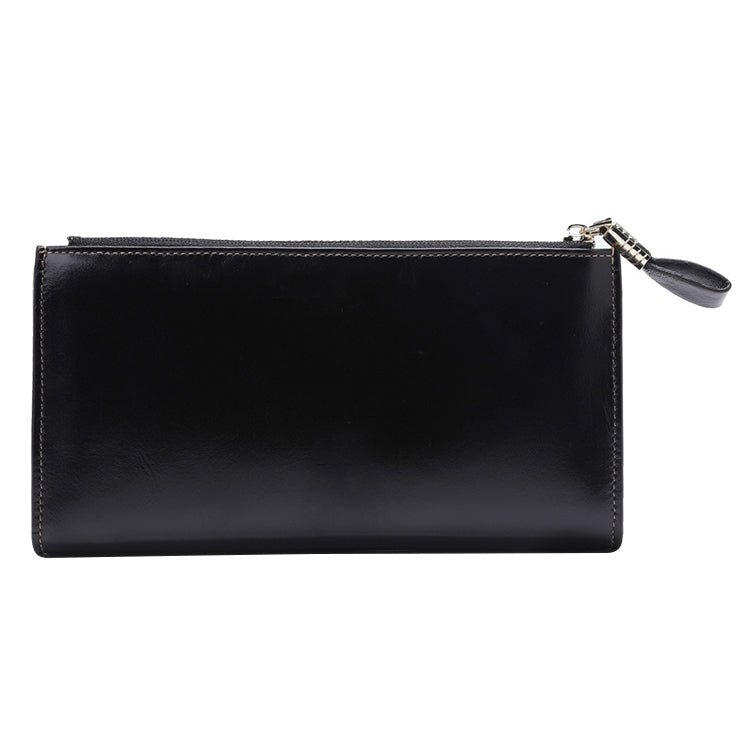 8236 Antimagnetic RFID Multi-function Oil Wax Leather Lady Wallet Large-capacity Purse (Black) - Antimagnetic RFID Package by PMC Jewellery | Online Shopping South Africa | PMC Jewellery | Buy Now Pay Later Mobicred