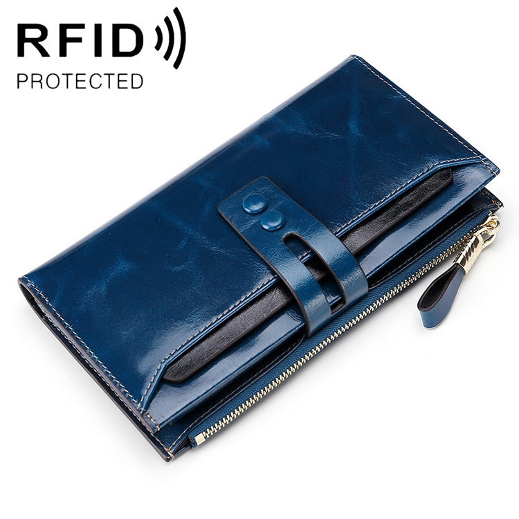 8239 Antimagnetic RFID Multi-function Leather Lady Wallet Large-capacity Purse with Detachable Card Holder(Blue) - Antimagnetic RFID Package by PMC Jewellery | Online Shopping South Africa | PMC Jewellery | Buy Now Pay Later Mobicred