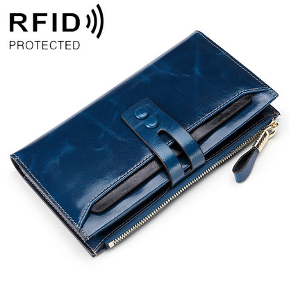 8239 Antimagnetic RFID Multi-function Leather Lady Wallet Large-capacity Purse with Detachable Card Holder(Blue) - Antimagnetic RFID Package by PMC Jewellery | Online Shopping South Africa | PMC Jewellery | Buy Now Pay Later Mobicred