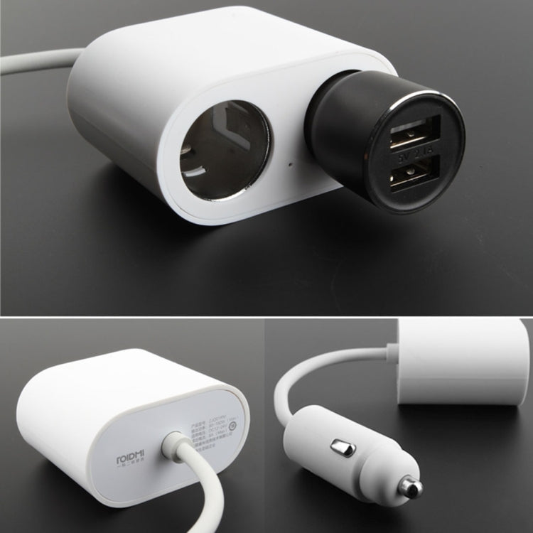 Original Xiaomi Youpin ROIDMI 2 in 1 120W 10A Car Cigarette Lighter + Dual USB Port Quick Charge Car Charger(White) - Car Charger by Xiaomi | Online Shopping South Africa | PMC Jewellery