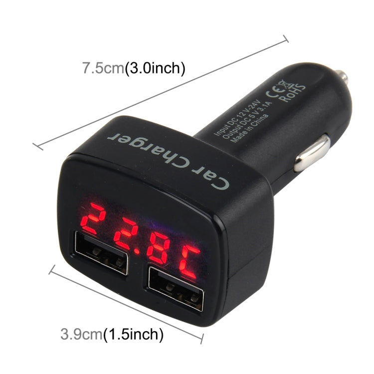 DC 12-24V Input Intelligent Matching Current Intelligent Charge 5V 3.1A Output Dual USB Ports Car Charger - Car Charger by PMC Jewellery | Online Shopping South Africa | PMC Jewellery