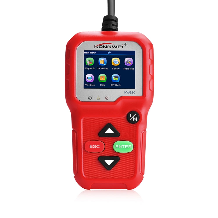 KONNWEI KW680 Mini OBDII Car Auto Diagnostic Scan Tools  Auto Scan Adapter Scan Tool (Can Detect Battery and Voltage, Only Detect 12V Gasoline Car)(Red) - Code Readers & Scan Tools by KONNWEI | Online Shopping South Africa | PMC Jewellery
