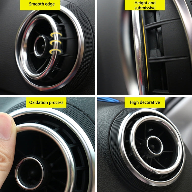 4 PCS Car Outlet Decorative Rings Aluminum Alloy Air Outlet Chrome Trim Ring Car Dashboard  Air Vents Cover Sticker Decoration for Audi A3(Magenta) - Decoration Rings by PMC Jewellery | Online Shopping South Africa | PMC Jewellery