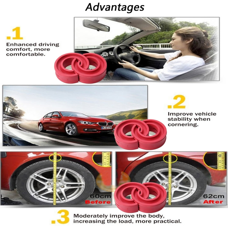 2 PCS Car Auto D Type Shock Absorber Spring Bumper Power Cushion Buffer, Spring Spacing: 22mm, Colloid Height: 43mm(Red) - Power Cushion by PMC Jewellery | Online Shopping South Africa | PMC Jewellery