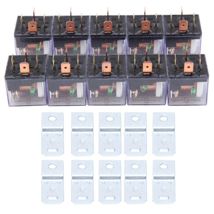 10 PCS JD-1912 80 AMP 12V Waterproof Car Auto Four Plugs Relay with Warning Light - Relays by PMC Jewellery | Online Shopping South Africa | PMC Jewellery