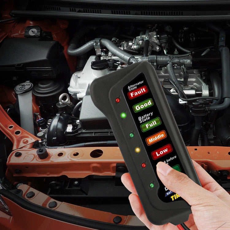 TIROL T16897 12V Auto Car Digital Battery Alternator Tester 6 LED Lights Display - Code Readers & Scan Tools by PMC TechLife | Online Shopping South Africa | PMC TechLife