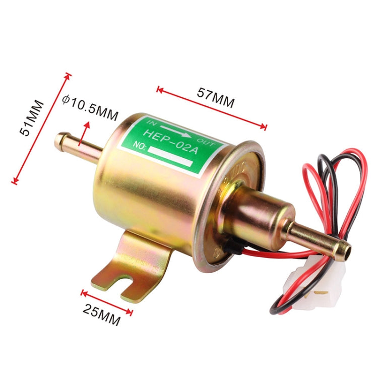 HEP-02A Universal Car 24V Fuel Pump Inline Low Pressure Electric Fuel Pump (Gold) - Engine Fittings by PMC Jewellery | Online Shopping South Africa | PMC Jewellery