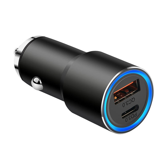 ACC-198 PD 20W + QC3.0 38W Dual Ports Metal Car Charger (Black) - Car Charger by PMC Jewellery | Online Shopping South Africa | PMC Jewellery