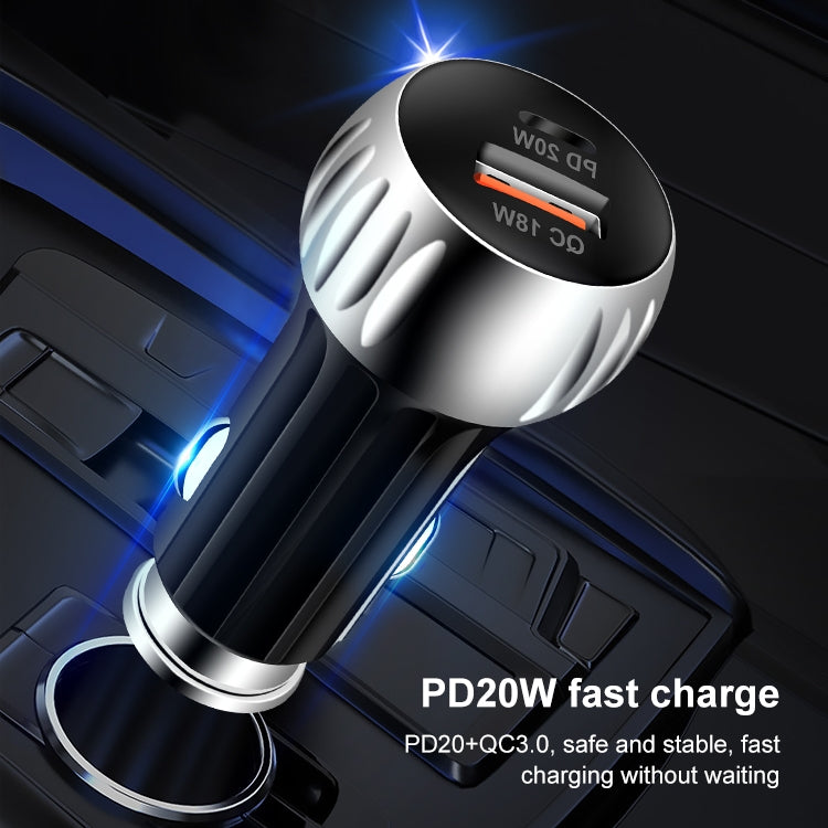 ACC-310 PD 20W + QC3.0 38W Dual Ports Fast Charging Car Charger (White) - Car Charger by PMC Jewellery | Online Shopping South Africa | PMC Jewellery
