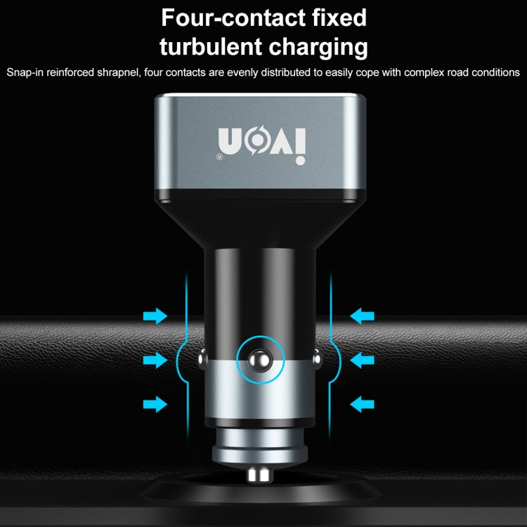 IVON CC43 45W PD 3.0 Dual USB-C / Type-C + QC 3.0 USB Port Square Car Charger - Car Charger by IVON | Online Shopping South Africa | PMC Jewellery | Buy Now Pay Later Mobicred