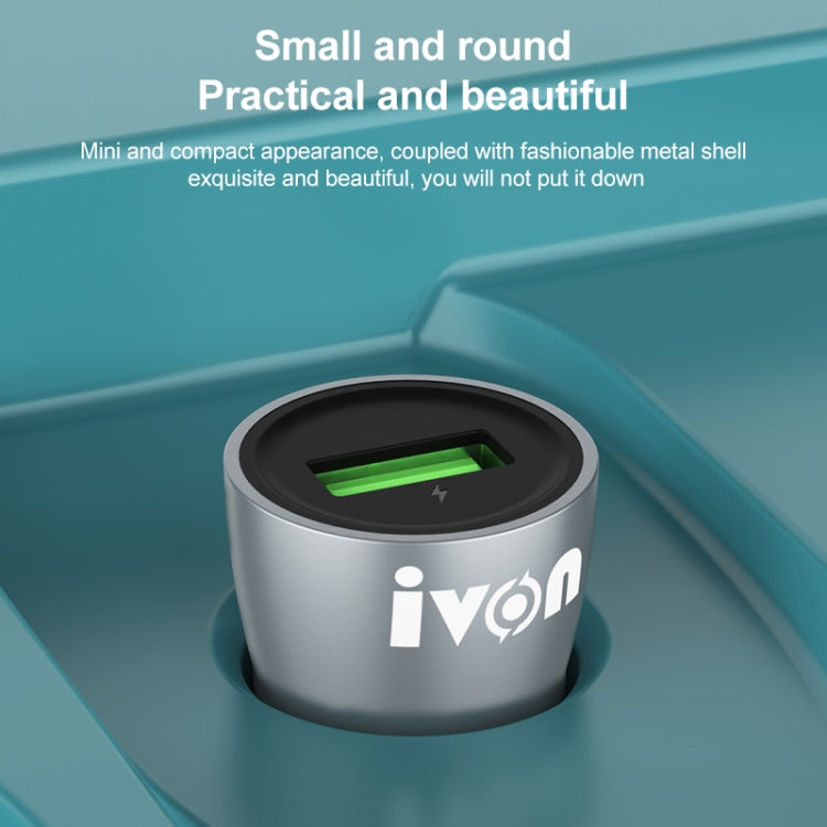 IVON CC39 18W 3.1A QC 3.0 USB Car Charger + 1m USB to Micro USB Fast Charge Data Cable Set - Car Charger by IVON | Online Shopping South Africa | PMC Jewellery