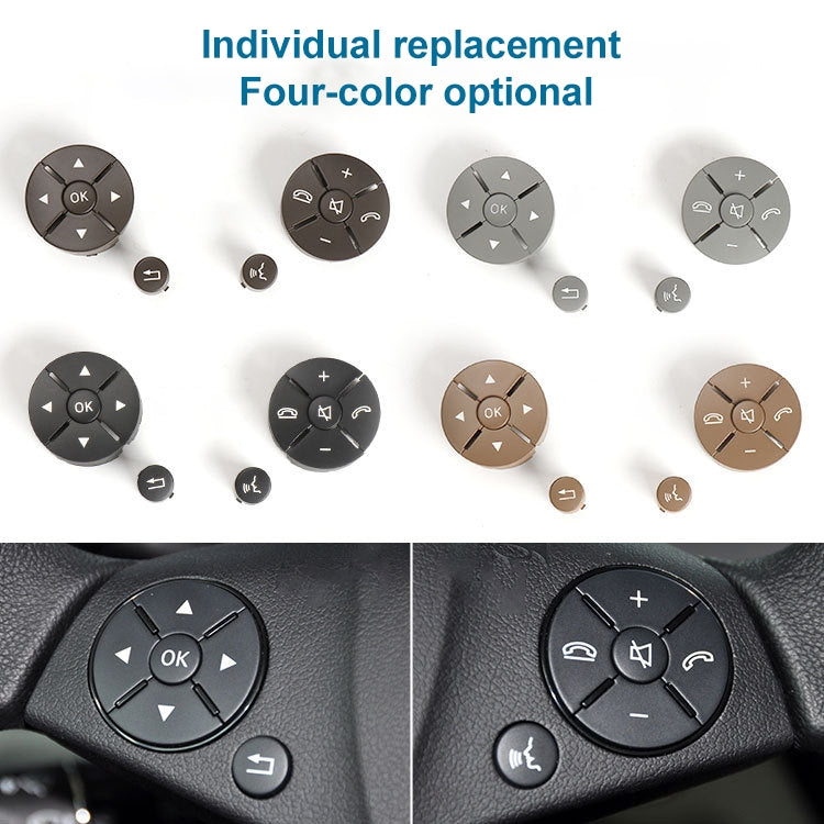 1 Pair Car Steering Wheel Switch Buttons Panel for Mercedes-Benz W204 2007-2014, Left Driving(Brown) - Car Switches by PMC Jewellery | Online Shopping South Africa | PMC Jewellery