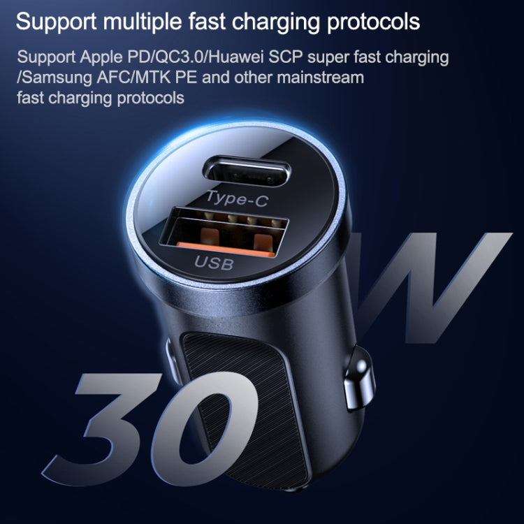JOYROOM C-A08 30W Mini PD+QC3.0 Dual-port Smart Car Charger (Black) - Car Charger by JOYROOM | Online Shopping South Africa | PMC Jewellery