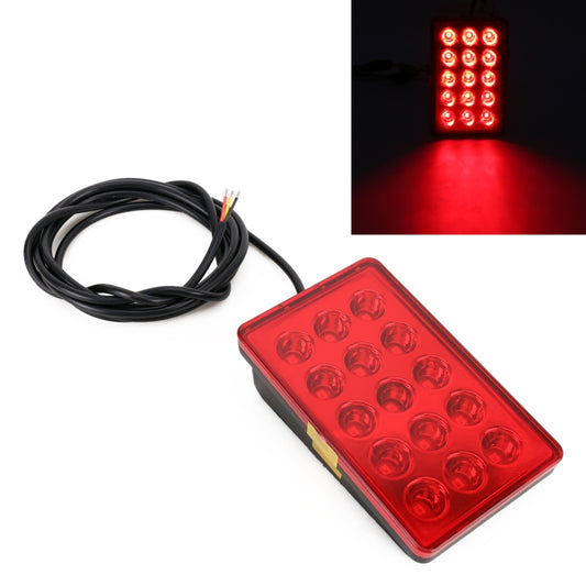 DC12V 1W Car Square Highlight Brake Lights Reversing Light with 15LEDs SMD-3528 (Red) - Brake Lights by PMC Jewellery | Online Shopping South Africa | PMC Jewellery