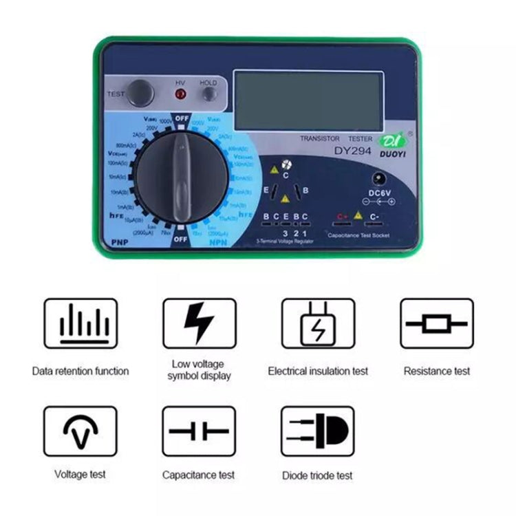 DUOYI DY294 Multifunction Digital Transistor AnalyzerTester - free shipping - PMC TechLife - Order now!
