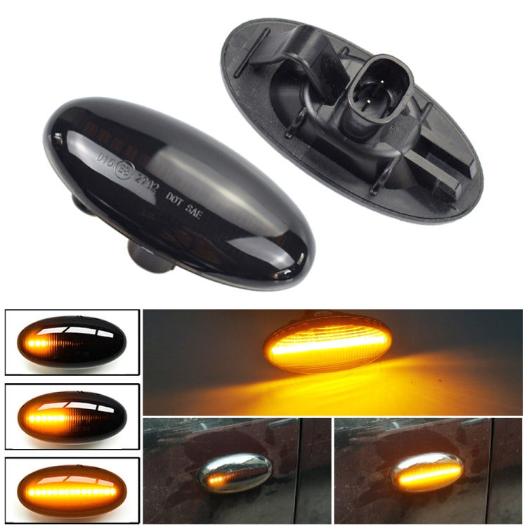 2pcs For Mazda 2 DY 2003-2007 Car Dynamic LED Fender Side Light (Transparent Black) - Arrow Turn Lights by PMC Jewellery | Online Shopping South Africa | PMC Jewellery