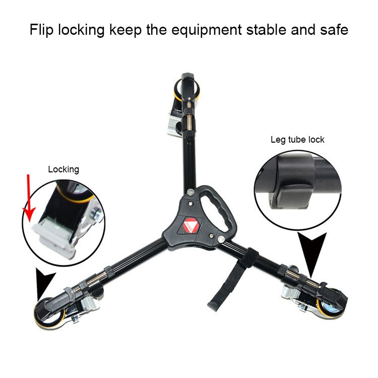 Kingjoy VX-600D Aluminium Alloy Camera Big Foot Wheel Tripod Pulley Base - Other Accessories by PMC TechLife | Online Shopping South Africa | PMC TechLife