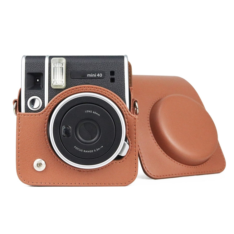 Full Body Camera Retro PU Leather Case Bag with Strap for FUJIFILM instax mini 40 (Brown) - Leather Bag by PMC Jewellery | Online Shopping South Africa | PMC Jewellery