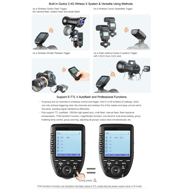 Godox Xpro-C TTL Wireless Flash Trigger for Canon (Black) - free shipping - PMC TechLife - Order now!
