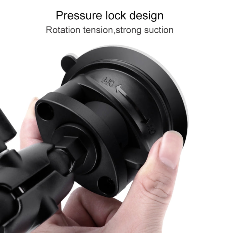 Single Suction Cup Mount Phone Holder with Tripod Adapter & Steel Tether & Safety Buckle (Black) - Car Holders by PMC TechLife | Online Shopping South Africa | PMC TechLife
