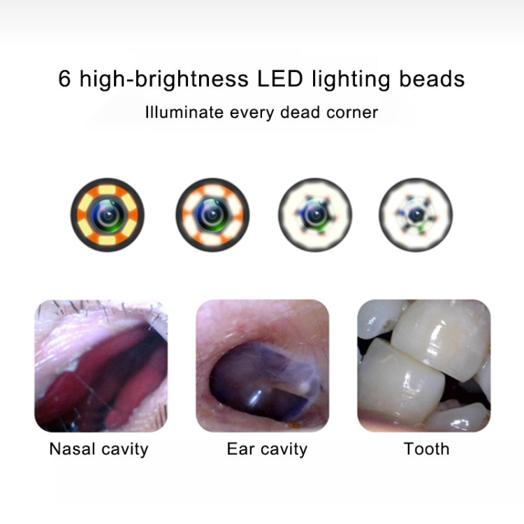 1MP HD Visual Ear Nose Tooth Endoscope Borescope with 6 LEDs, Lens Diameter: 4.3mm -  by PMC TechLife | Online Shopping South Africa | PMC TechLife