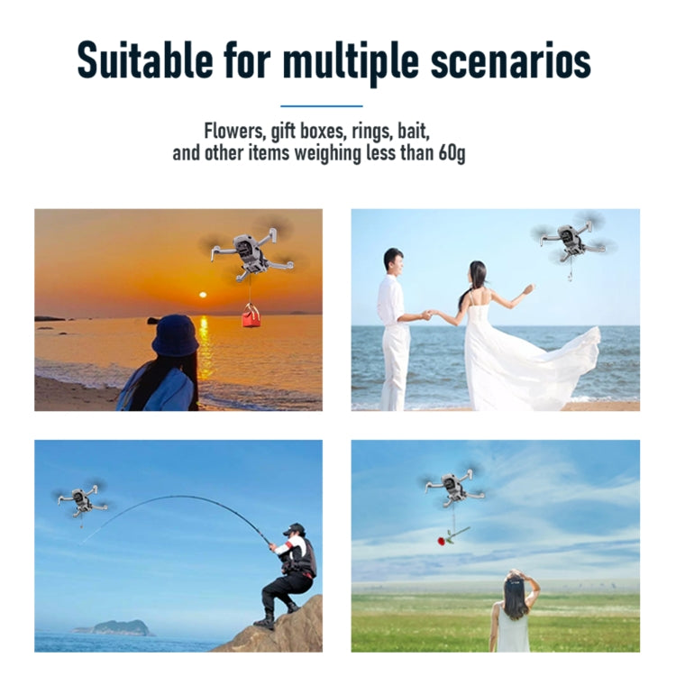 For DJI Mini 2 / Mini 2 SE / Mini 3 / Pro STARTRC Air-Dropping System Thrower Parabolic Bracket (Grey) - free shipping - PMC TechLife - Order now!