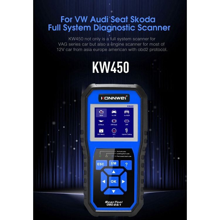 KONNWEI KW450 Car 2.8 inch TFT Color Screen Battery Tester Support 2 Languages / System  XP WIN7 WIN8 WIN10 - Code Readers & Scan Tools by KONNWEI | Online Shopping South Africa | PMC Jewellery | Buy Now Pay Later Mobicred