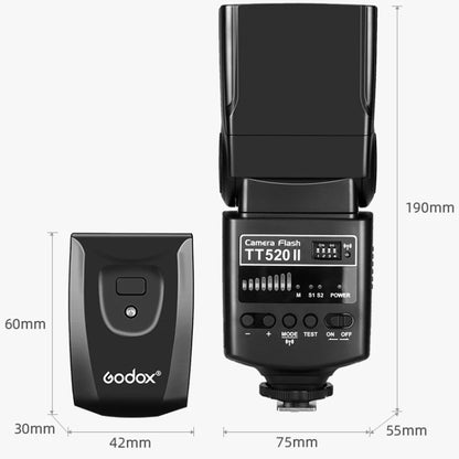 Godox TT520II 433MHZ Wireless 1/300s-1/2000s HSS Flash Speedlite Camera Top Fill Light for Canon / Nikon DSLR Cameras(Black) - Shoe Mount Flashes by Godox | Online Shopping South Africa | PMC Jewellery