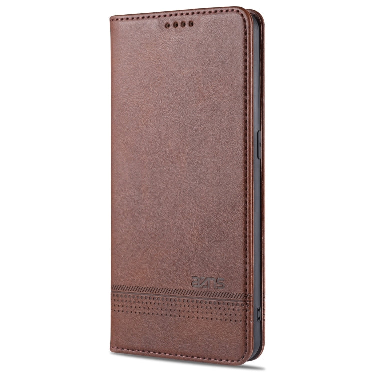 For Oppo Reno5 5G AZNS Magnetic Calf Texture Horizontal Flip Leather Case with Card Slots & Holder & Wallet(Dark Brown) - OPPO Cases by AZNS | Online Shopping South Africa | PMC Jewellery | Buy Now Pay Later Mobicred