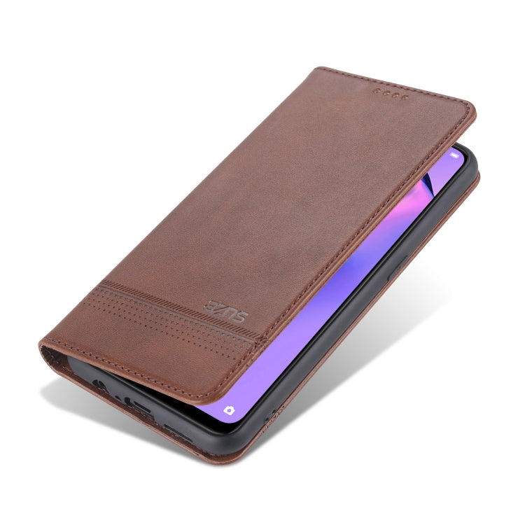 For Oppo Reno5 5G AZNS Magnetic Calf Texture Horizontal Flip Leather Case with Card Slots & Holder & Wallet(Dark Brown) - OPPO Cases by AZNS | Online Shopping South Africa | PMC Jewellery | Buy Now Pay Later Mobicred