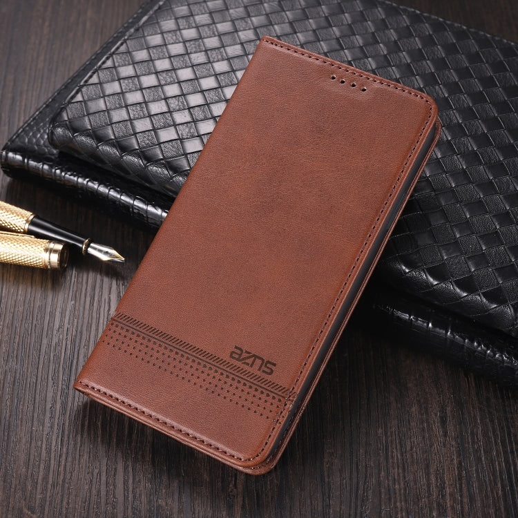 For Oppo Reno5 5G AZNS Magnetic Calf Texture Horizontal Flip Leather Case with Card Slots & Holder & Wallet(Dark Brown) - OPPO Cases by AZNS | Online Shopping South Africa | PMC Jewellery | Buy Now Pay Later Mobicred