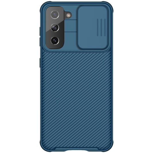 For Samsung Galaxy S21 5G NILLKIN Black Mirror Pro Series Camshield Full Coverage Dust-proof Scratch Resistant Phone Case(Blue) - Galaxy S21 5G Cases by NILLKIN | Online Shopping South Africa | PMC Jewellery | Buy Now Pay Later Mobicred