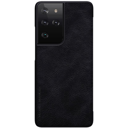 For Samsung Galaxy S21 Ultra 5G NILLKIN QIN Series Crazy Horse Texture Horizontal Flip Leather Case with Card Slot(Black) - Galaxy S21 Ultra 5G Cases by NILLKIN | Online Shopping South Africa | PMC Jewellery