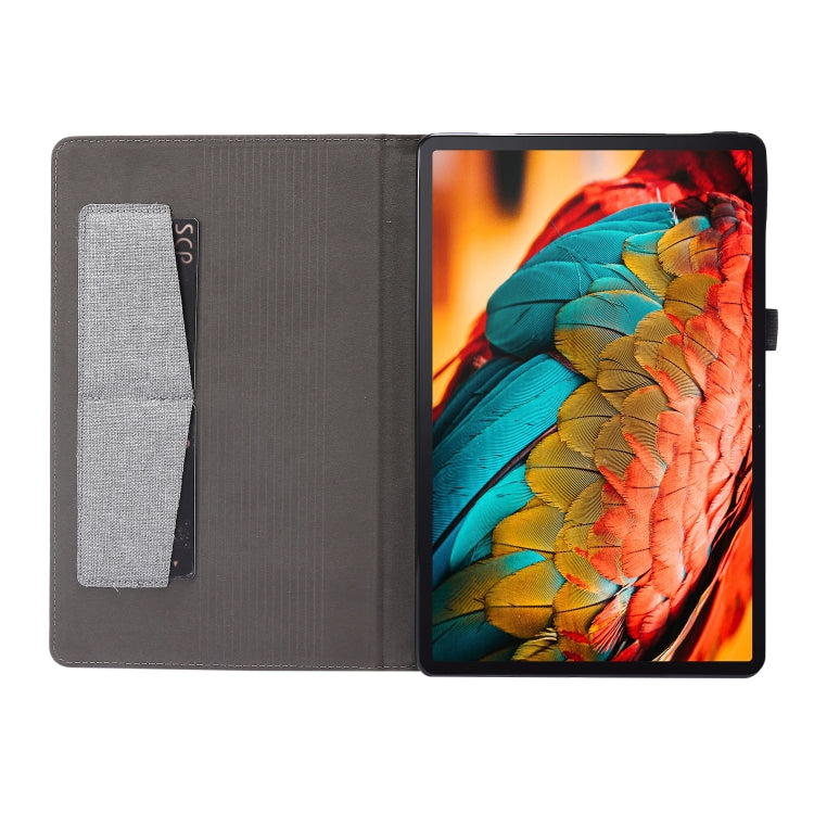 For Lenovo Tab P11 Horizontal Flip TPU + Fabric PU Leather Protective Case with Name Card Clip(Grey) - free shipping - PMC TechLife - Order now!