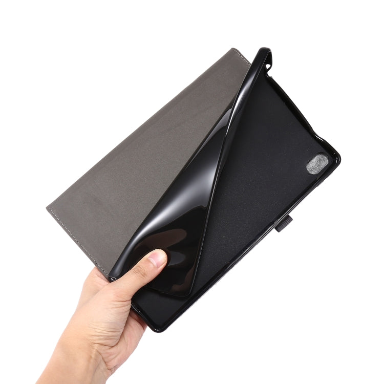 For Lenovo Tab P11 Horizontal Flip TPU + Fabric PU Leather Protective Case with Name Card Clip(Grey) - free shipping - PMC TechLife - Order now!