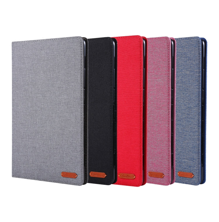 For Lenovo Tab P11 Horizontal Flip TPU + Fabric PU Leather Protective Case with Name Card Clip(Grey) - free shipping - PMC TechLife - Order now!