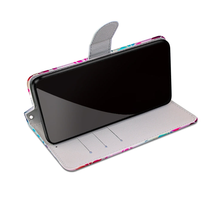 For Huawei Y9a Coloured Drawing Cross Texture Horizontal Flip PU Leather Case with Holder & Card Slots & Wallet & Lanyard(Gradient Colorful Flower) - free shipping - PMC TechLife - Order now!