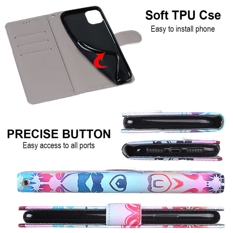 For Huawei Y9a Coloured Drawing Cross Texture Horizontal Flip PU Leather Case with Holder & Card Slots & Wallet & Lanyard(Gradient Colorful Flower) - free shipping - PMC TechLife - Order now!