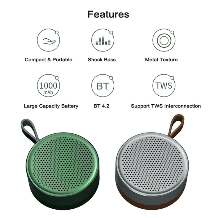 REMAX RB-M39 Bluetooth 4.2 Portable Wireless Speaker(Green) - Mini Speaker by REMAX | Online Shopping South Africa | PMC Jewellery | Buy Now Pay Later Mobicred