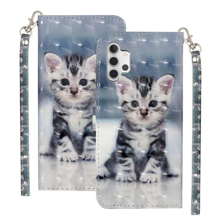 For Samsung Galaxy A32 5G 3D Pattern Horizontal Flip PU Leather Case with Holder & Card Slots & Wallet(Cat) - Galaxy Phone Cases by imak | Online Shopping South Africa | PMC TechLife | Buy Now Pay Later Mobicred